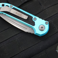 Microtech 2024 LUDT OTS Knife- Turquoise Handle- Apocalyptic Part Serrated Blade 1135-11 APTQ