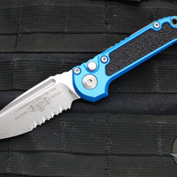 Microtech 2024 LUDT OTS Knife- Blue Handle- Stonewash Part Serrated Blade 1135-11 BL