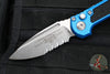 Microtech 2024 LUDT OTS Knife- Blue Handle- Stonewash Part Serrated Blade 1135-11 BL