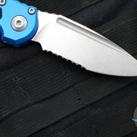 Microtech 2024 LUDT OTS Knife- Blue Handle- Stonewash Part Serrated Blade 1135-11 BL