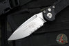 Microtech 2023 LUDT OTS Knife- Black Handle- Stonewash Part Serrated Blade 1135-11