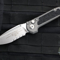 Microtech 2024 LUDT OTS Knife-Natural Clear Finished Handle- Stonewash Part Serrated Blade 1135-11 NC