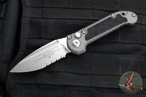 Microtech 2024 LUDT OTS Knife-Natural Clear Finished Handle- Stonewash Part Serrated Blade 1135-11 NC