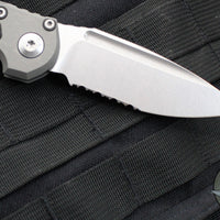 Microtech 2024 LUDT OTS Knife-Natural Clear Finished Handle- Stonewash Part Serrated Blade 1135-11 NC