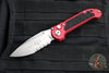 Microtech 2024 LUDT OTS Knife- Red Handle- Stonewash Part Serrated Blade 1135-11 RD