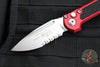 Microtech 2024 LUDT OTS Knife- Red Handle- Stonewash Part Serrated Blade 1135-11 RD