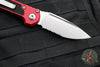 Microtech 2024 LUDT OTS Knife- Red Handle- Stonewash Part Serrated Blade 1135-11 RD