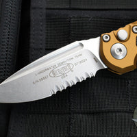 Microtech 2024 LUDT OTS Knife-Tan Finished Handle- Stonewash Part Serrated Blade 1135-11 TA