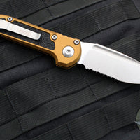 Microtech 2024 LUDT OTS Knife-Tan Finished Handle- Stonewash Part Serrated Blade 1135-11 TA