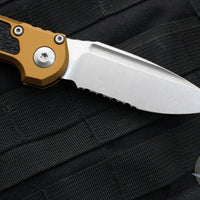 Microtech 2024 LUDT OTS Knife-Tan Finished Handle- Stonewash Part Serrated Blade 1135-11 TA