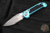 Microtech 2024 LUDT OTS Knife- Turquoise Handle- Stonewash Part Serrated Blade 1135-11 TQ