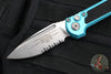 Microtech 2024 LUDT OTS Knife- Turquoise Handle- Stonewash Part Serrated Blade 1135-11 TQ