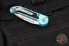 Microtech 2024 LUDT OTS Knife- Turquoise Handle- Stonewash Part Serrated Blade 1135-11 TQ