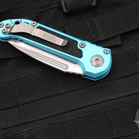 Microtech 2024 LUDT OTS Knife- Turquoise Handle- Stonewash Part Serrated Blade 1135-11 TQ