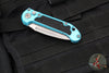 Microtech 2024 LUDT OTS Knife- Turquoise Handle- Stonewash Part Serrated Blade 1135-11 TQ