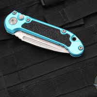 Microtech 2024 LUDT OTS Knife- Turquoise Handle- Stonewash Part Serrated Blade 1135-11 TQ