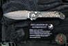 Microtech LUDT OTS Knife- Single Edge- Black Handle- Protech Composites Livewire Carbon Fiber Inlay- Baker Forge Coppermai Damascus Plain Edge Blade 1135-16 MS1