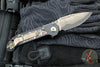 Microtech LUDT OTS Knife- Single Edge- Black Handle- Protech Composites Livewire Carbon Fiber Inlay- Baker Forge Coppermai Damascus Plain Edge Blade 1135-16 MS1