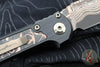 Microtech LUDT OTS Knife- Single Edge- Black Handle- Protech Composites Livewire Carbon Fiber Inlay- Baker Forge Coppermai Damascus Plain Edge Blade 1135-16 MS1