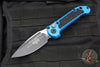 Microtech 2024 LUDT OTS Knife- Single Edge- Blue Handle- Black Plain Edge Blade 1135-1 BL