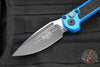 Microtech 2024 LUDT OTS Knife- Single Edge- Blue Handle- Black Plain Edge Blade 1135-1 BL