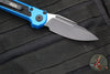 Microtech 2024 LUDT OTS Knife- Single Edge- Blue Handle- Black Plain Edge Blade 1135-1 BL