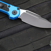 Microtech 2024 LUDT OTS Knife- Single Edge- Blue Handle- Black Plain Edge Blade 1135-1 BL