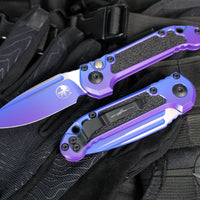 Microtech LUDT OTS Knife- Single Edge- Purple Aurora Finished Handle- Purple Aurora Finished Plain Edge Blade 1135-1 PUAUS-Z4