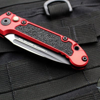 Microtech 2024 LUDT OTS Knife- Single Edge- Red Handle- Black Plain Edge Blade 1135-1 RD