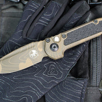 Microtech LUDT OTS Knife- Single Edge- Topographic Badlands Finished Handle And Plain Edge Blade 1135-1 TPBNCS-Z4