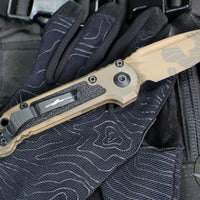 Microtech LUDT OTS Knife- Single Edge- Topographic Badlands Finished Handle And Plain Edge Blade 1135-1 TPBNCS-Z4