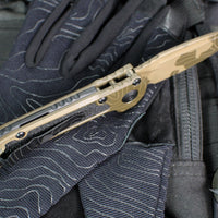 Microtech LUDT OTS Knife- Single Edge- Topographic Badlands Finished Handle And Plain Edge Blade 1135-1 TPBNCS-Z4