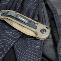 Microtech LUDT OTS Knife- Single Edge- Topographic Badlands Finished Handle And Plain Edge Blade 1135-1 TPBNCS-Z4