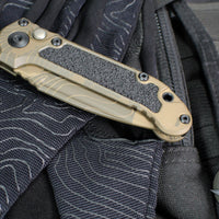 Microtech LUDT OTS Knife- Single Edge- Topographic Badlands Finished Handle And Plain Edge Blade 1135-1 TPBNCS-Z4