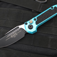 Microtech 2024 LUDT OTS Knife- Turquoise Finished Handle- Black Plain Edge Blade 1135-1 TQ