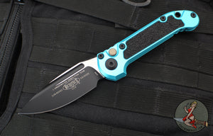 Microtech 2024 LUDT OTS Knife- Turquoise Finished Handle- Black Plain Edge Blade 1135-1 TQ