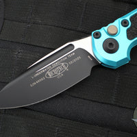 Microtech 2024 LUDT OTS Knife- Turquoise Finished Handle- Black Plain Edge Blade 1135-1 TQ