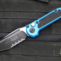 Microtech 2025 LUDT OTS Knife- Single Edge- Blue Handle- Black Part Serrated Edge Blade 1135-2 BL