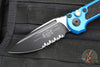 Microtech 2025 LUDT OTS Knife- Single Edge- Blue Handle- Black Part Serrated Edge Blade 1135-2 BL