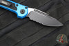 Microtech 2025 LUDT OTS Knife- Single Edge- Blue Handle- Black Part Serrated Edge Blade 1135-2 BL