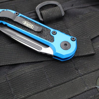 Microtech 2025 LUDT OTS Knife- Single Edge- Blue Handle- Black Part Serrated Edge Blade 1135-2 BL