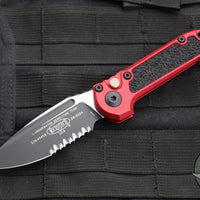 Microtech 2024 LUDT OTS Knife- Single Edge- Red Handle- Black Part Serrated Edge Blade 1135-2 RD