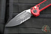 Microtech 2024 LUDT OTS Knife- Single Edge- Red Handle- Black Part Serrated Edge Blade 1135-2 RD