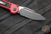 Microtech 2024 LUDT OTS Knife- Single Edge- Red Handle- Black Part Serrated Edge Blade 1135-2 RD