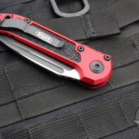 Microtech 2024 LUDT OTS Knife- Single Edge- Red Handle- Black Part Serrated Edge Blade 1135-2 RD