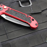 Microtech 2024 LUDT OTS Knife- Single Edge- Red Handle- Black Part Serrated Edge Blade 1135-2 RD