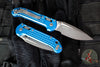 Microtech LUDT- Ram Lok Manual- Single Edge- Frag Pattern Blue Finished Aluminum Handle- Apocalyptic Finished Blade 1135RL-10 APFRBL