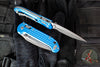 Microtech LUDT- Ram Lok Manual- Single Edge- Frag Pattern Blue Finished Aluminum Handle- Apocalyptic Finished Blade 1135RL-10 APFRBL