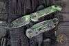 Microtech LUDT OTS Knife- Single Edge- Smooth Body- Topographic Black/Parrot Green Camo Finished Handle And Plain Edge Blade 1135S-1 TPBKPGCS