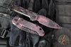 Microtech LUDT OTS Knife- Single Edge- Smooth Body- Topographic Black/Pink Camo Finished Handle And Plain Edge Blade 1135S-1 TPBKPKCS